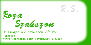 roza szakszon business card